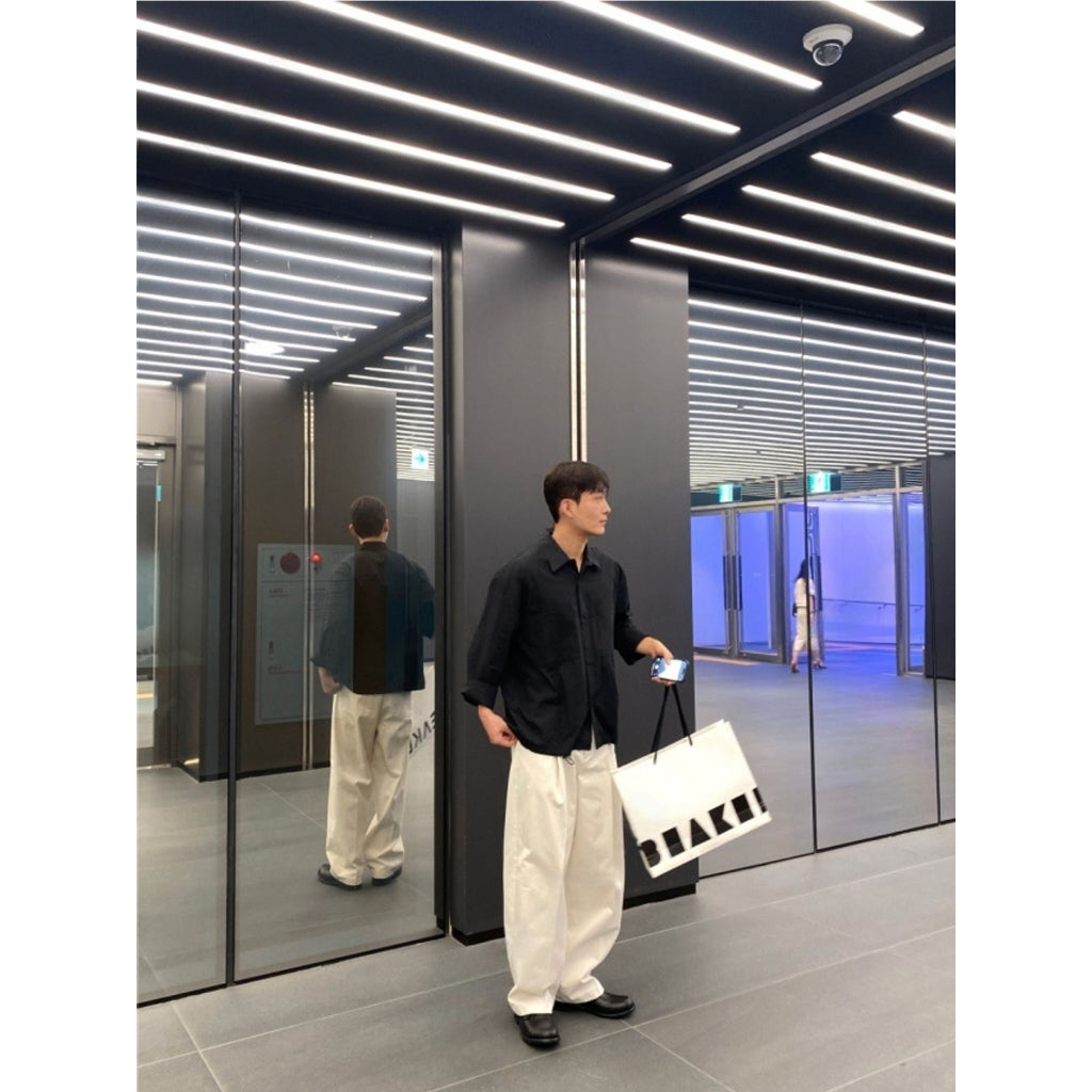 【Metanoia】🇰🇷韓製 後鬆緊卡其落地褲