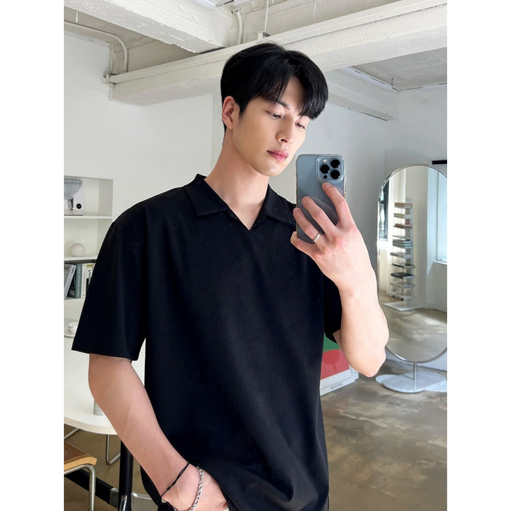 【Metanoia】🇰🇷韓製 翻領柔軟短袖上衣