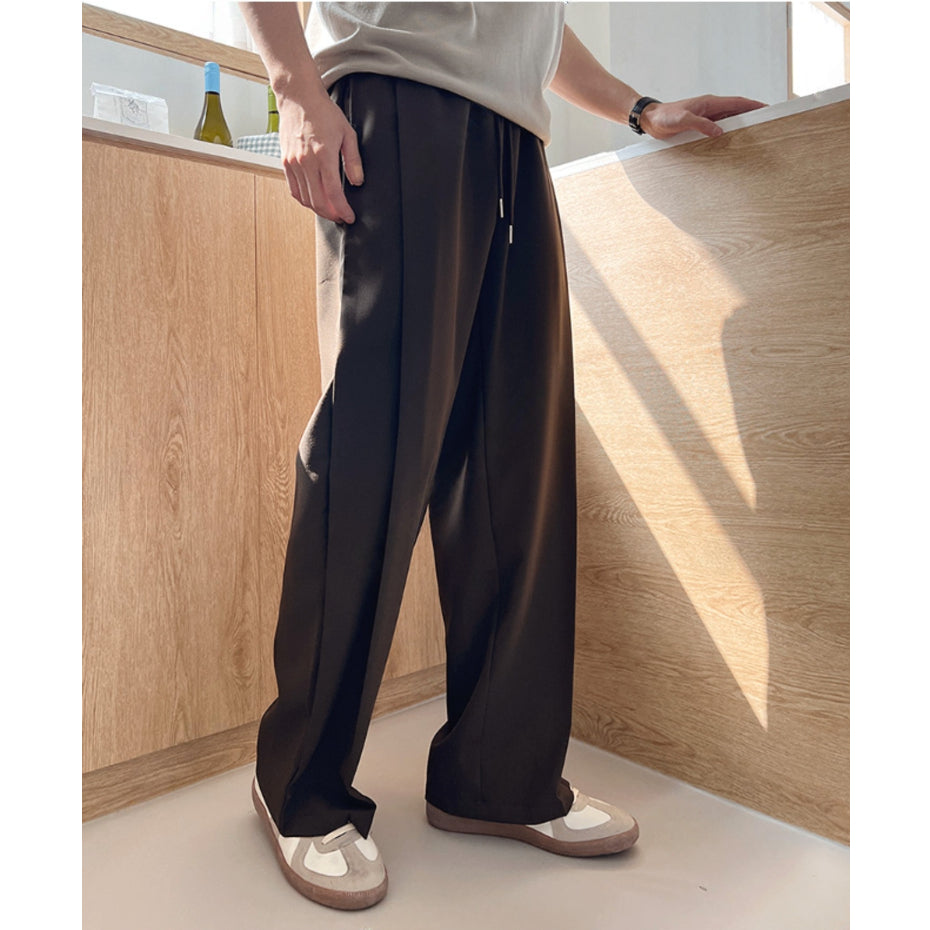 【Metanoia】🇰🇷韓製  寬鬆休閒鬆緊帶西裝落地褲