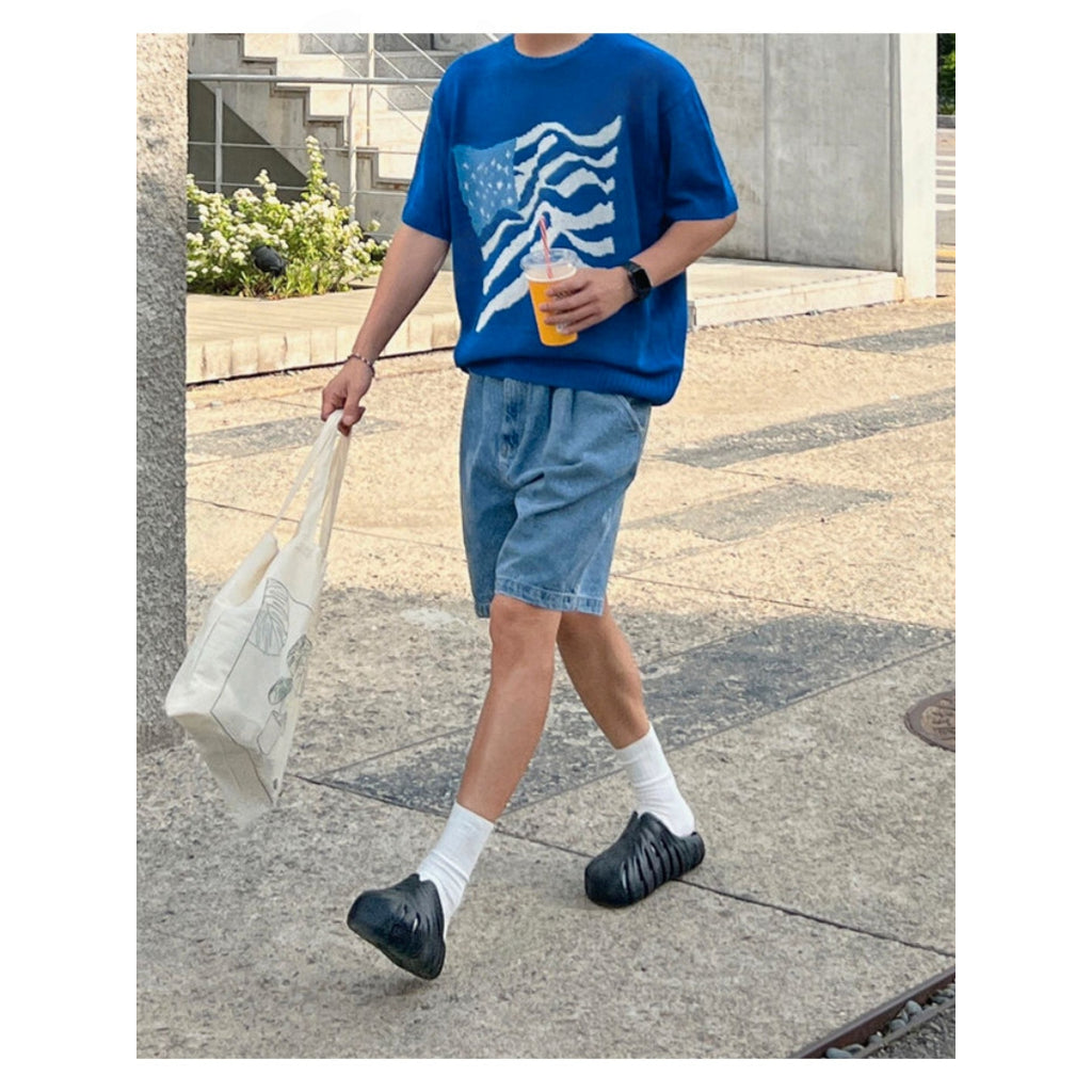 【Metanoia】🇰🇷韓製 美國旗幟針織短袖上衣 - 2