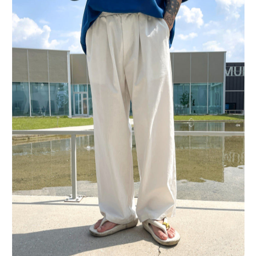 【Metanoia】韓國設計 亞麻落地褲