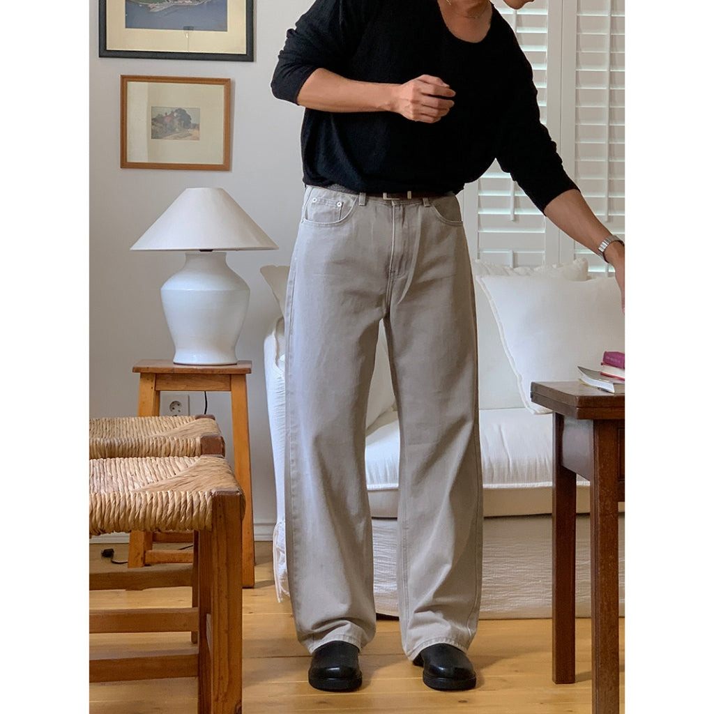 【Metanoia】韓國設計 復古落地牛仔褲