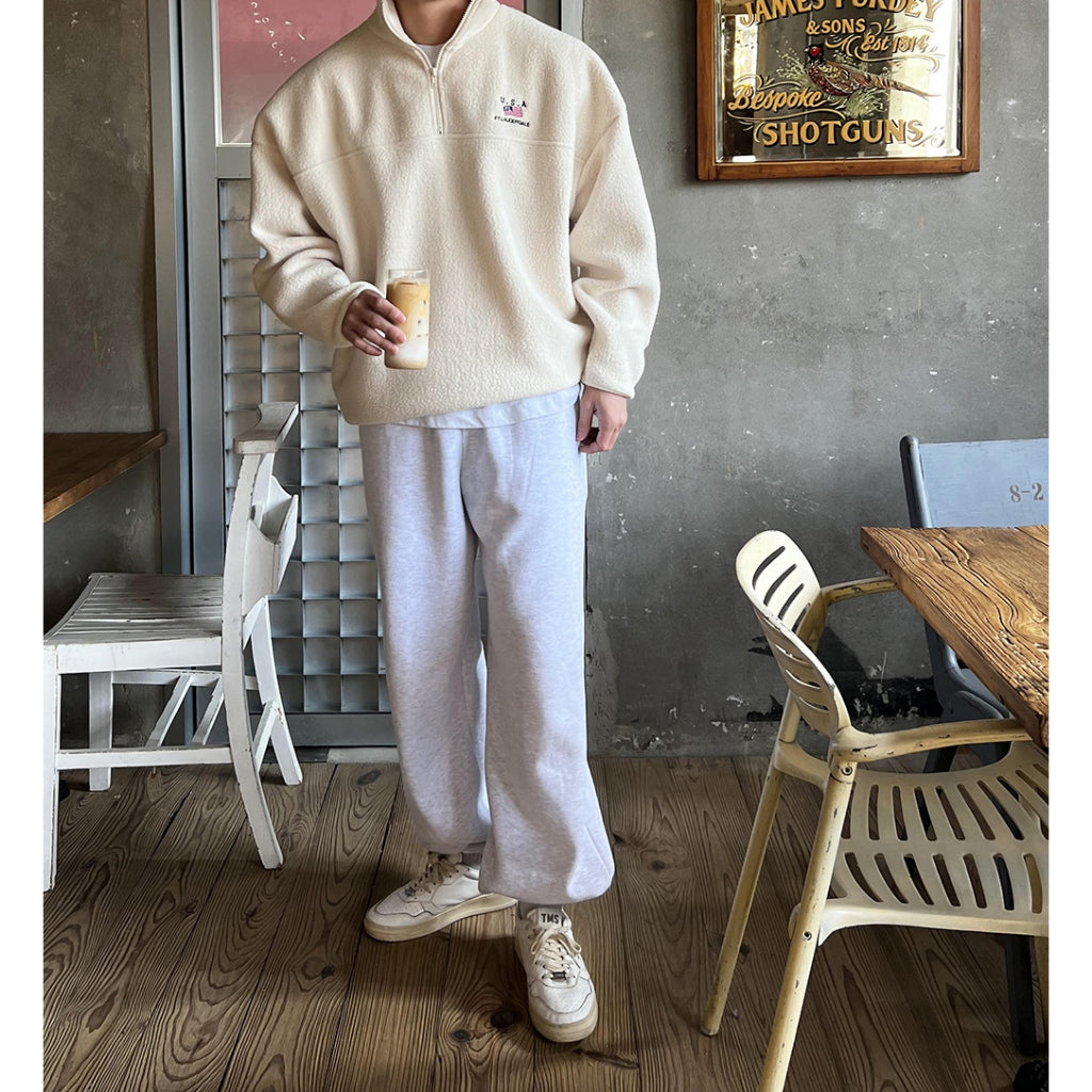 【Metanoia】🇰🇷韓製 抓絨半拉鍊大學T