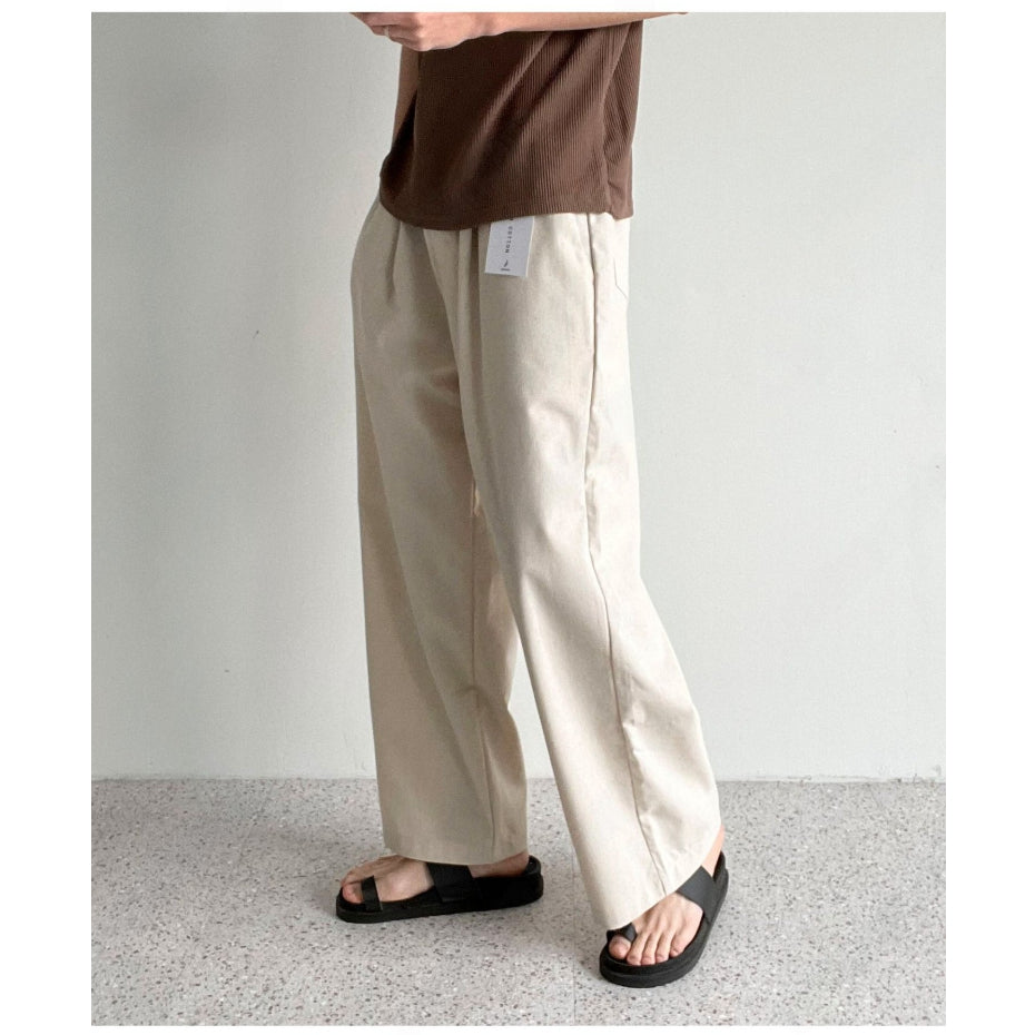 【Metanoia】韓國設計 亞麻落地褲