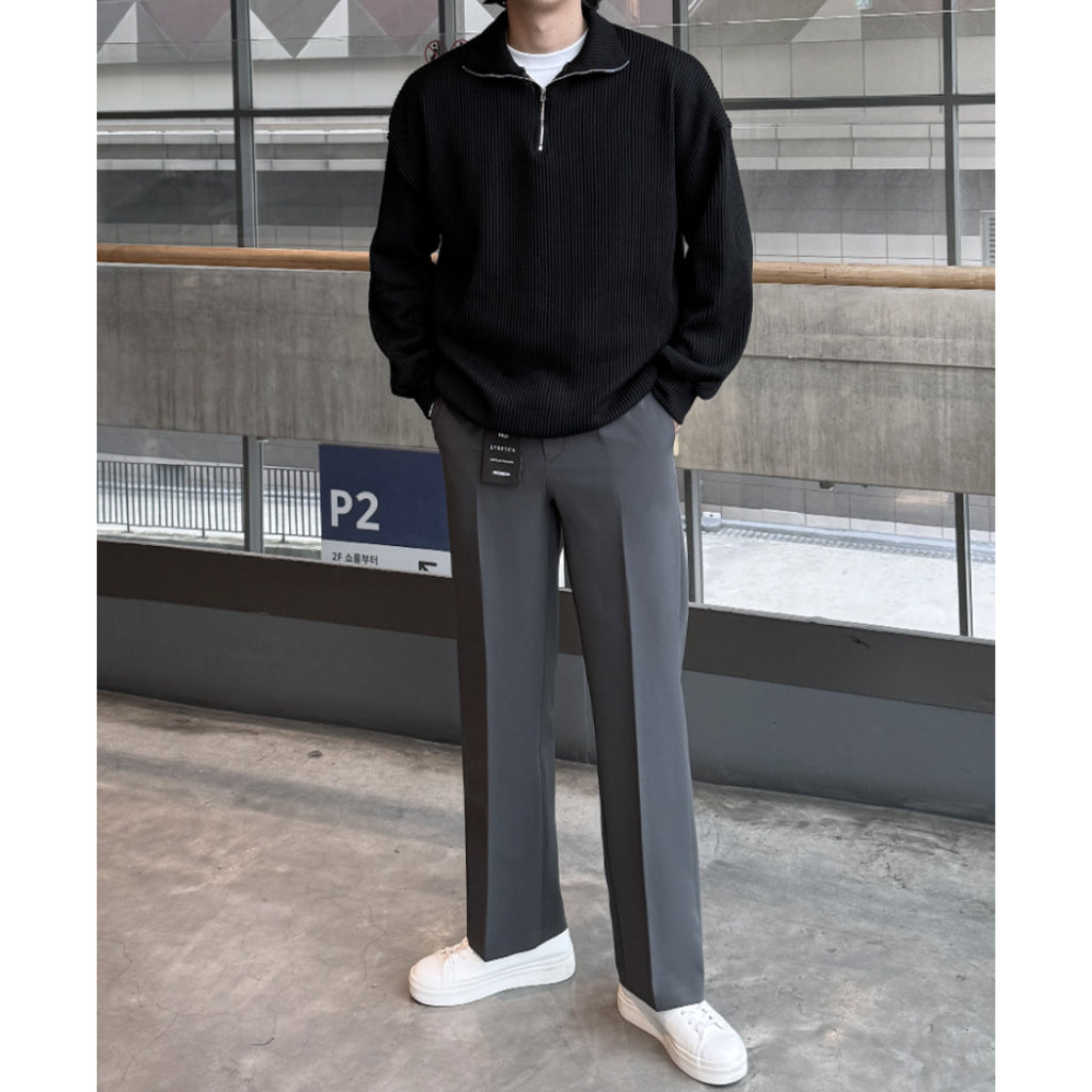 【Metanoia】韓國設計 涼感落地西裝褲