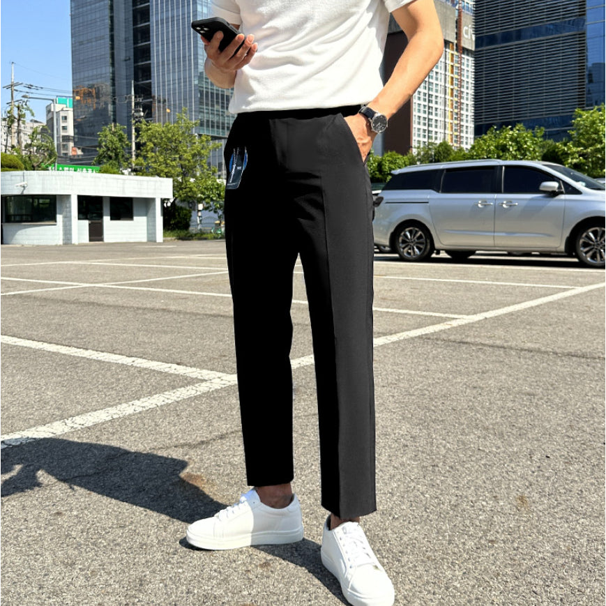 【Metanoia】韓國設計 涼感九分西裝褲