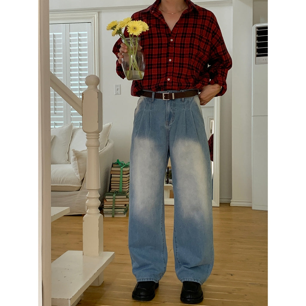 【Metanoia】韓國設計 寬鬆落地牛仔褲