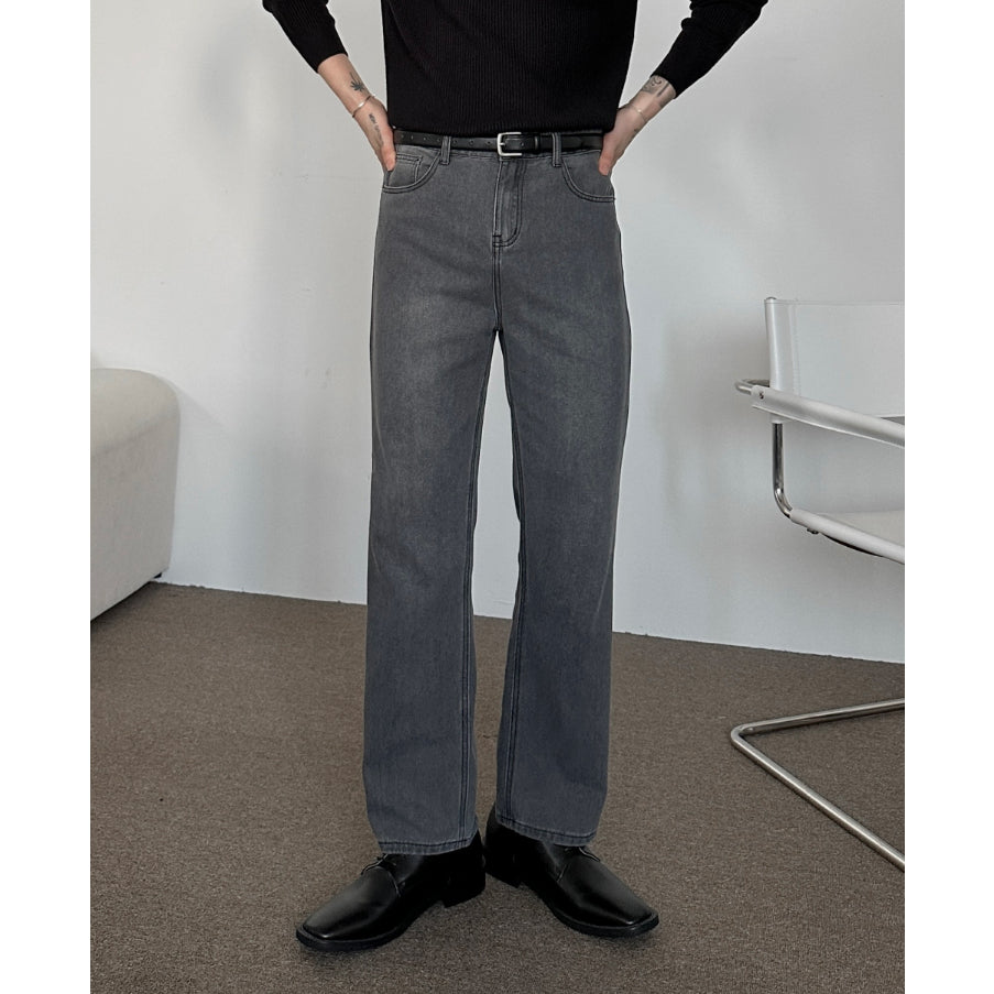 【Metanoia】韓國設計 寬鬆直筒牛仔落地褲