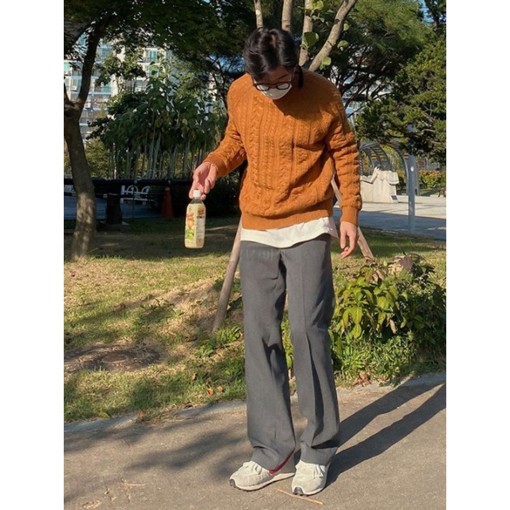 【Metanoia】🇰🇷韓製 後鬆緊寬鬆西裝落地褲 - 7