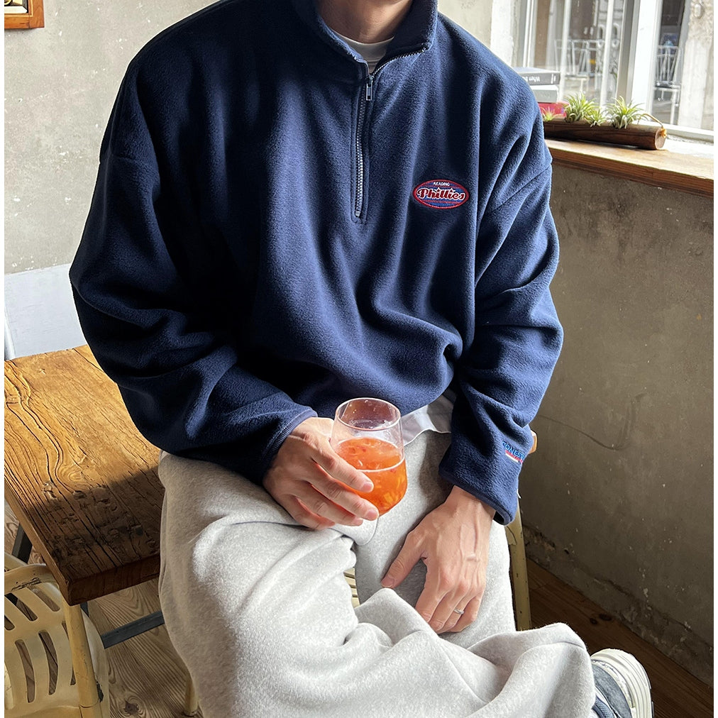 【Metanoia】🇰🇷韓製 抓絨半拉鍊大學T