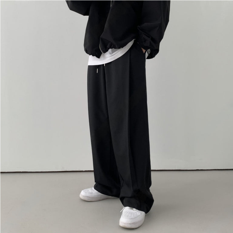 【Metanoia】🇰🇷韓製  寬鬆休閒鬆緊帶西裝落地褲