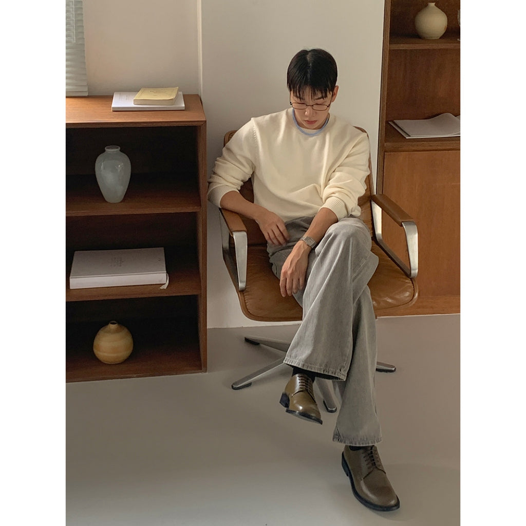 【Metanoia】韓國設計 復古落地牛仔褲