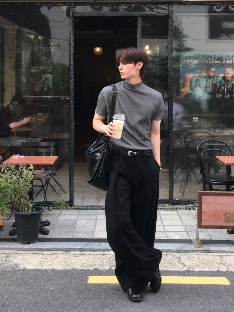 【Metanoia】🇰🇷韓製 半高領muscle-fit短袖T恤 - 7