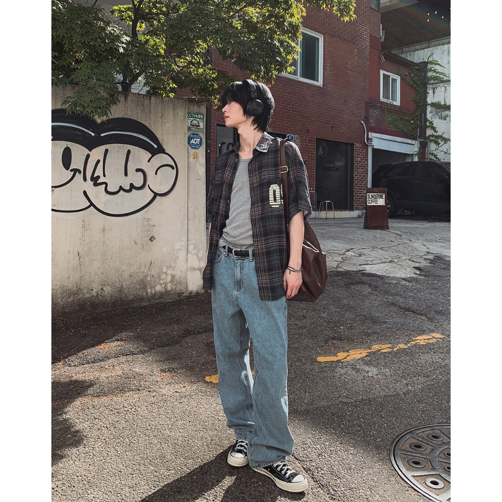 【Metanoia】🇰🇷韓製 格紋短袖襯衫 - 3