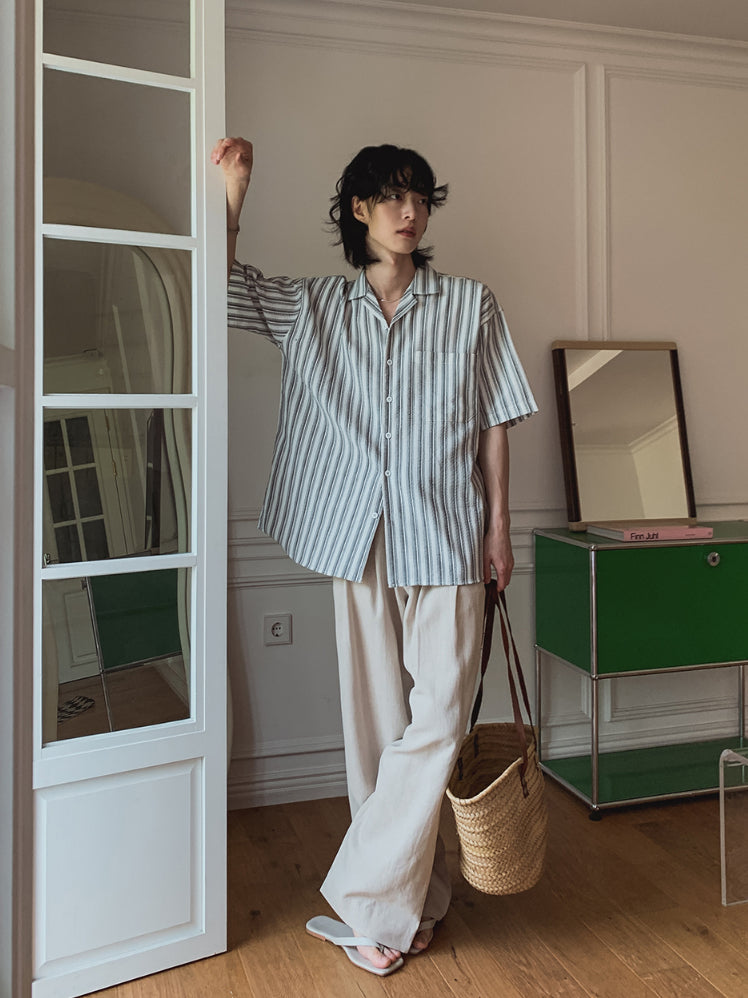 【Metanoia】🇰🇷韓製 雙摺亞麻落地牛仔褲 - 7