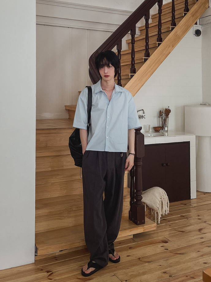 【Metanoia】🇰🇷韓製 素色短袖襯衫 - 3