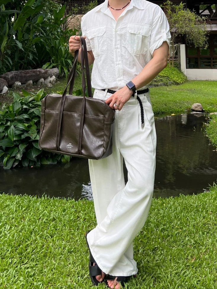 【Metanoia】🇰🇷韓製 雙口袋尼龍短袖襯衫 - 5