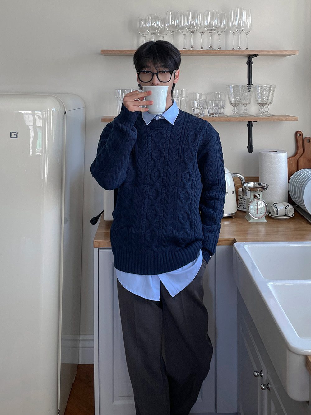 【Metanoia】🇰🇷韓製 翻領牛津長袖襯衫 - 5