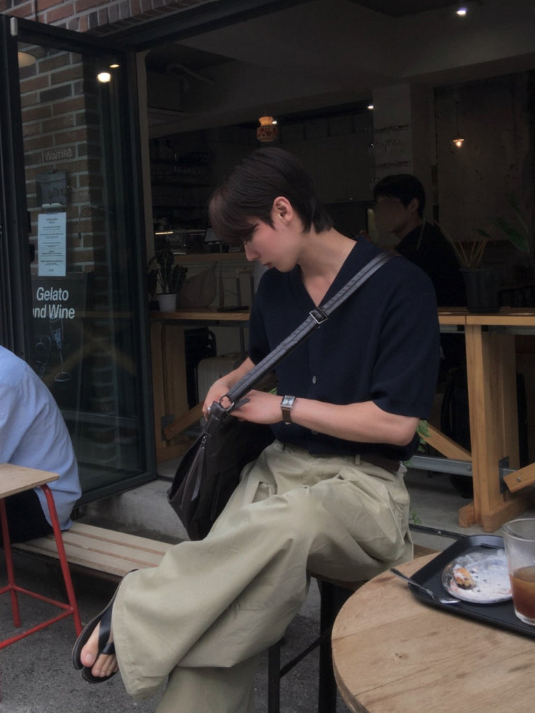 【Metanoia】韓國設計 涼感開衫針織短袖 - 4