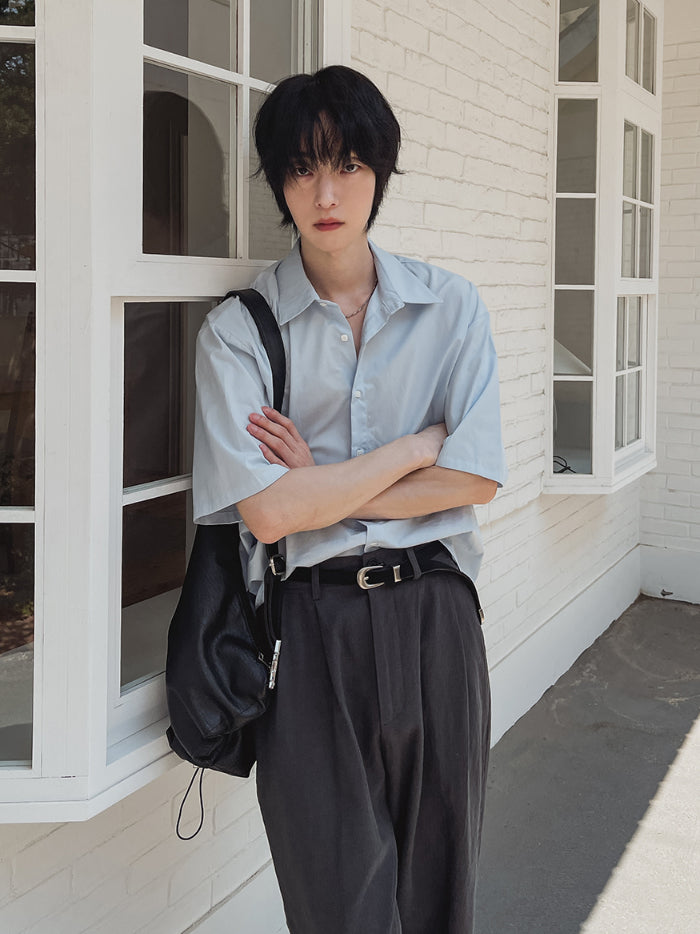 【Metanoia】🇰🇷韓製 素色短袖襯衫 - 4