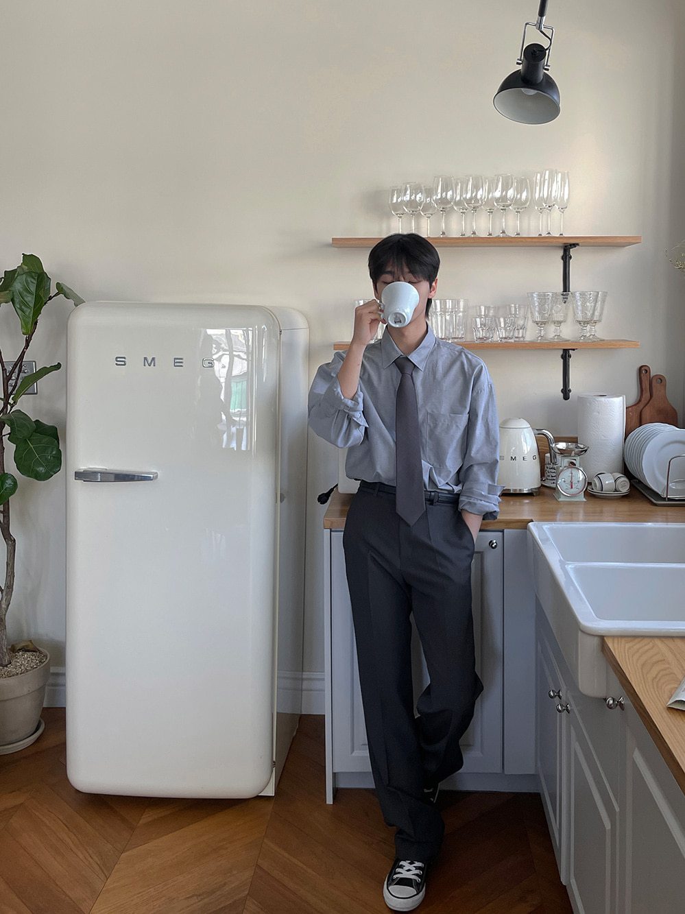 【Metanoia】🇰🇷韓製 翻領牛津長袖襯衫 - 4