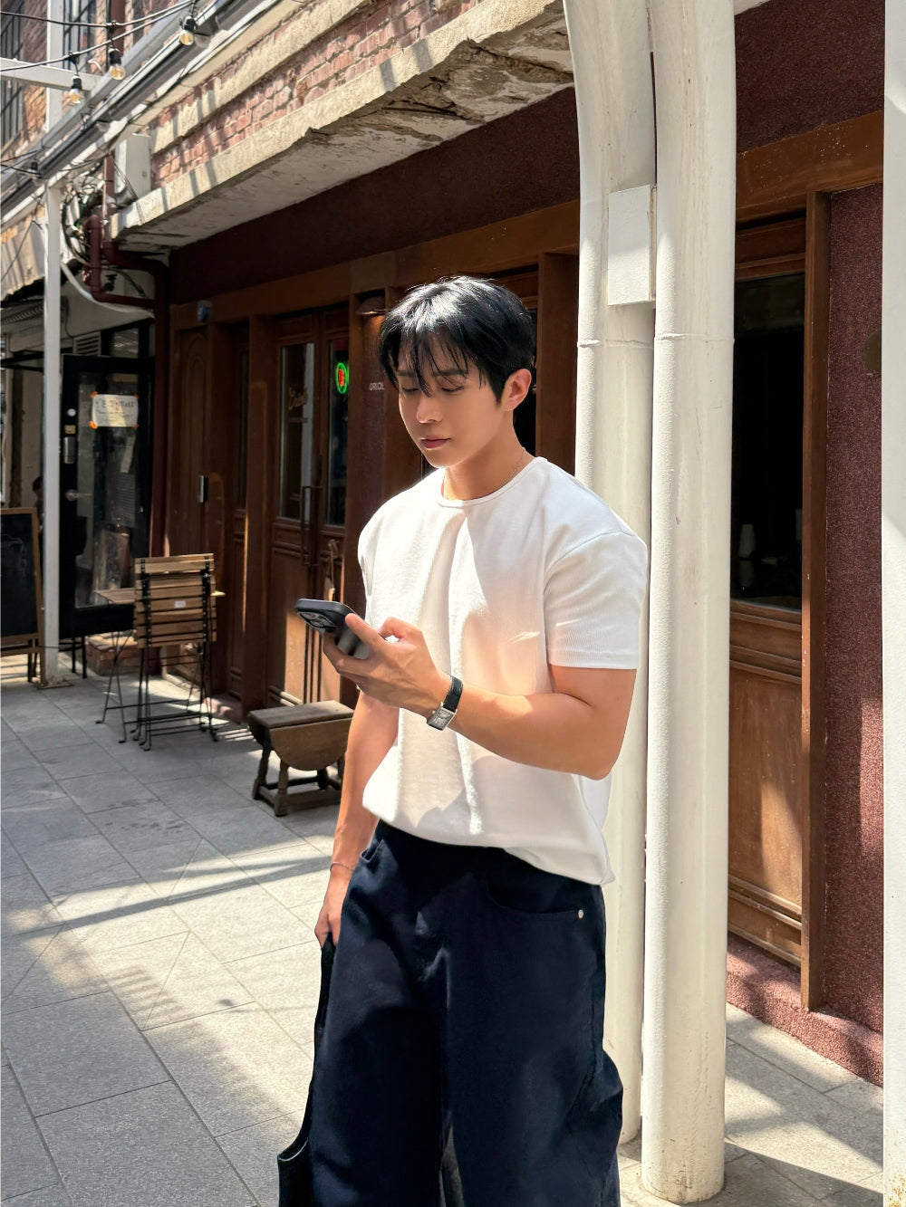 【Metanoia】🇰🇷韓製 muscle-fit羅紋短袖T恤 - 8