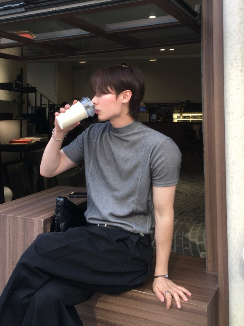 【Metanoia】🇰🇷韓製 半高領muscle-fit短袖T恤 - 4