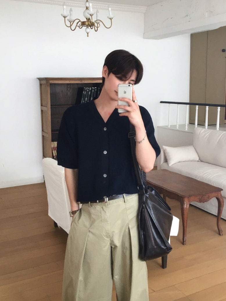 【Metanoia】韓國設計 涼感開衫針織短袖 - 3