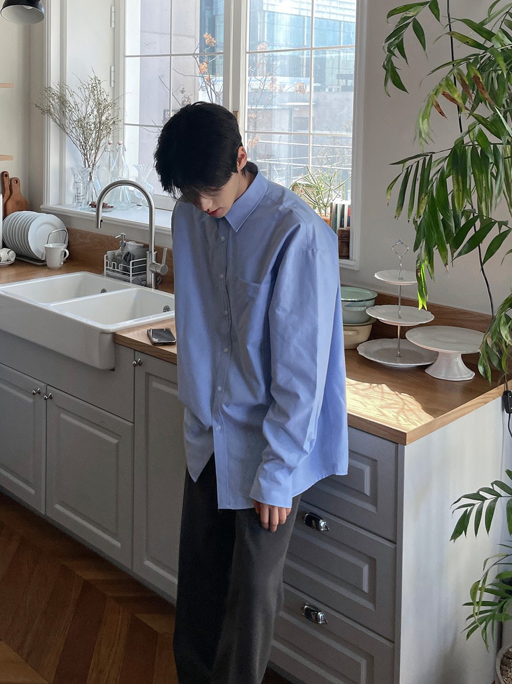 【Metanoia】🇰🇷韓製 翻領牛津長袖襯衫 - 9