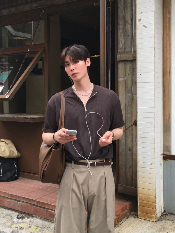 【Metanoia】🇰🇷韓製 短版雙拉鍊短袖上衣 - 5