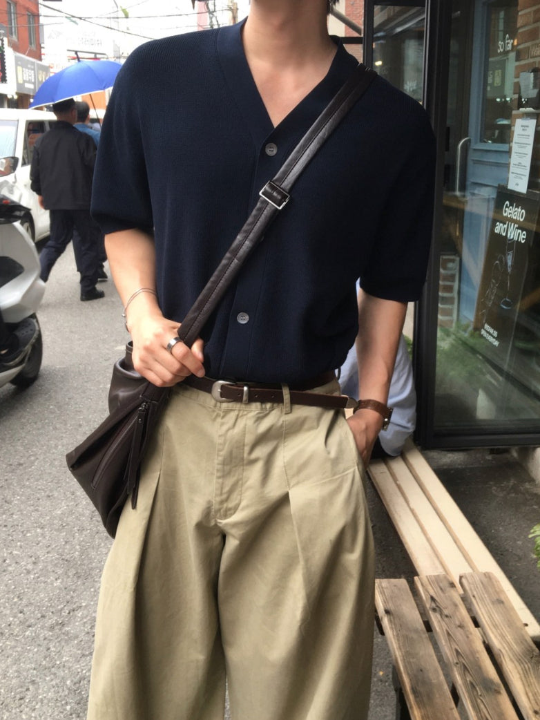 【Metanoia】韓國設計 涼感開衫針織短袖 - 5