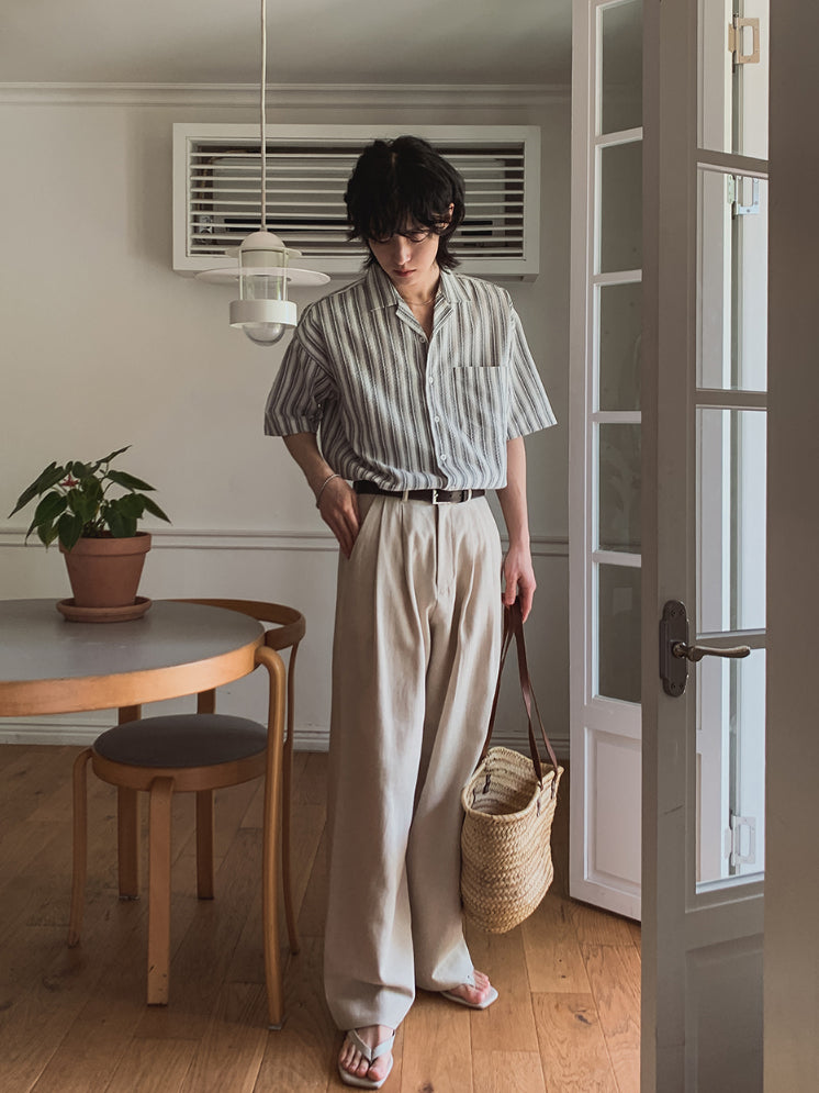 【Metanoia】🇰🇷韓製 雙摺亞麻落地牛仔褲 - 6