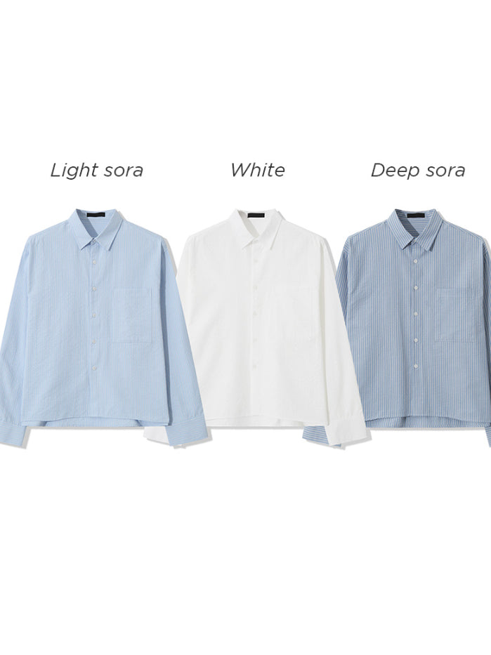 【Metanoia】🇰🇷韓製 短版條紋防皺翻領襯衫 - 9