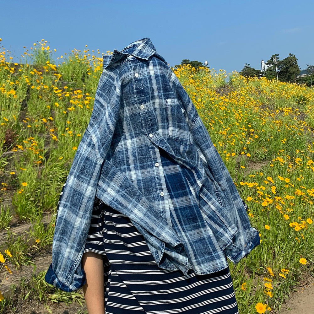 【Metanoia】🇰🇷韓製 翻領水洗格紋長袖襯衫 - 2