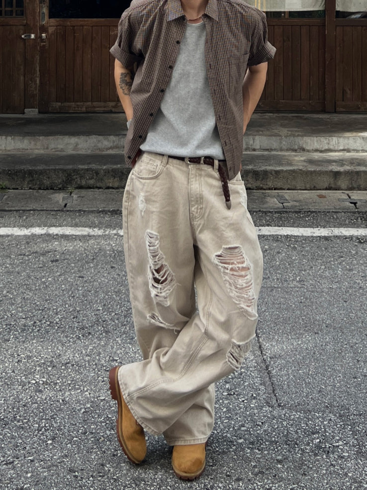 【Metanoia】🇰🇷韓製 短版格紋短袖襯衫 - 10