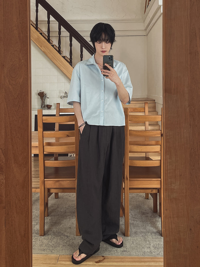 【Metanoia】🇰🇷韓製 素色短袖襯衫 - 5