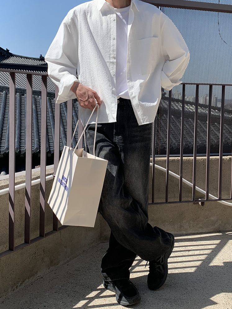 【Metanoia】🇰🇷韓製 短版條紋防皺翻領襯衫 - 6