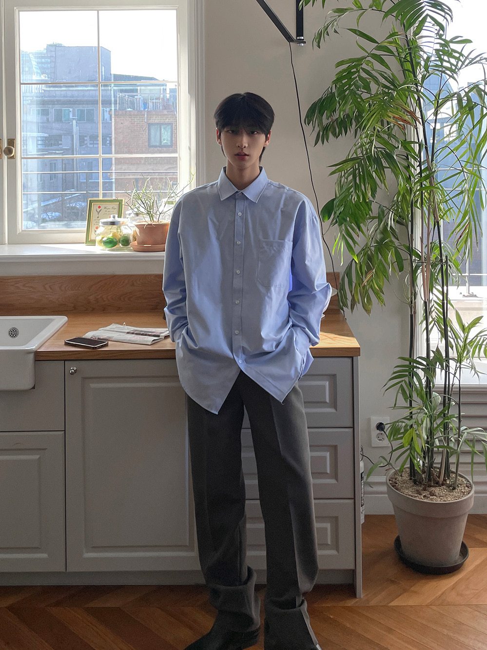 【Metanoia】🇰🇷韓製 翻領牛津長袖襯衫 - 8