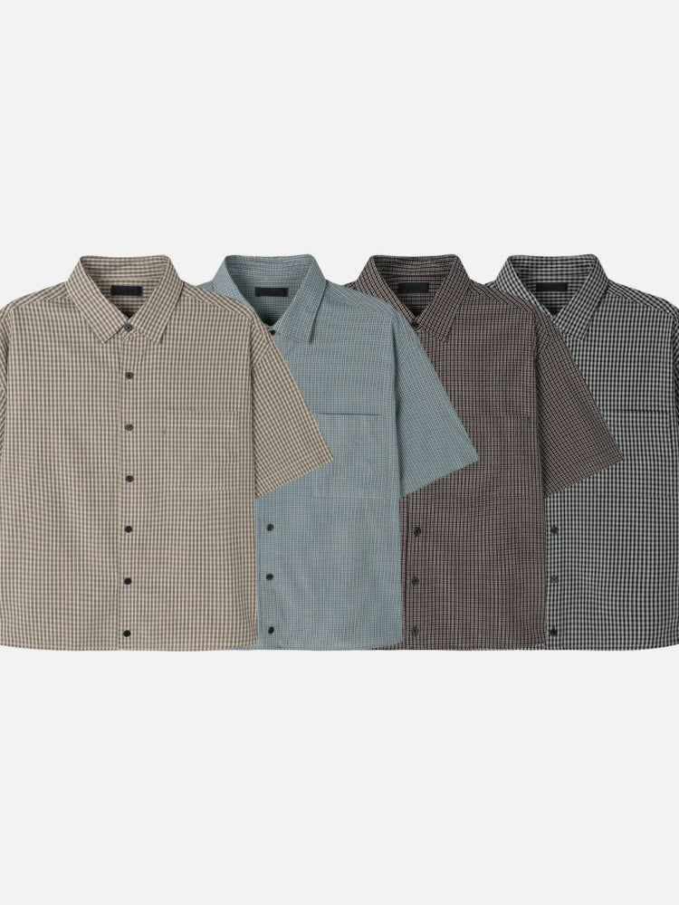 【Metanoia】🇰🇷韓製 短版格紋短袖襯衫 - 11