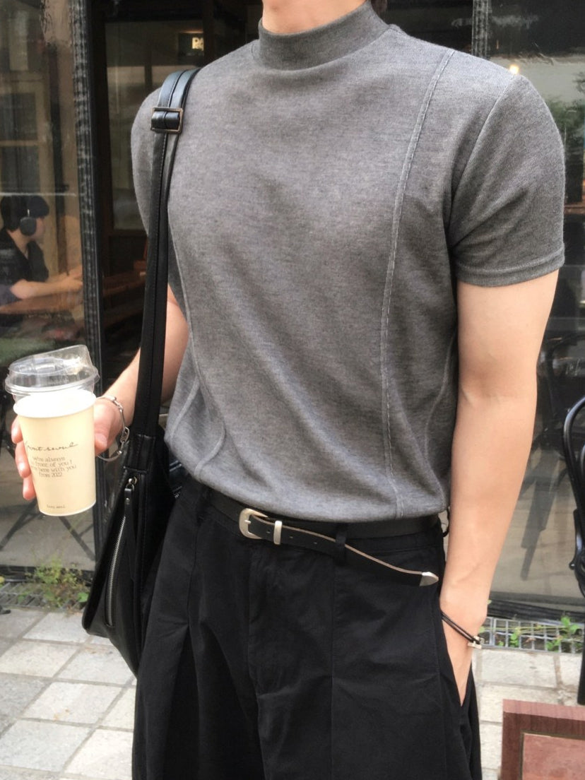 【Metanoia】🇰🇷韓製 半高領muscle-fit短袖T恤 - 5