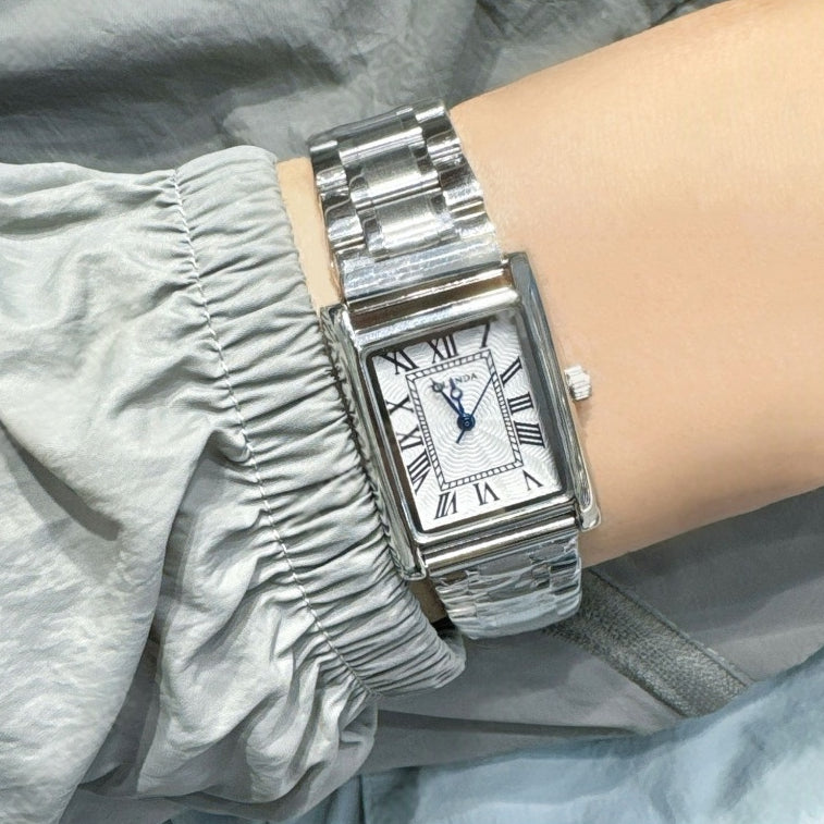 【Metanoia】🇰🇷韓製 銀色方形手錶 - 1