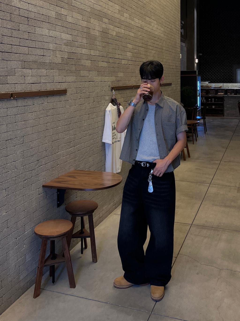 【Metanoia】🇰🇷韓製 短版格紋短袖襯衫 - 8