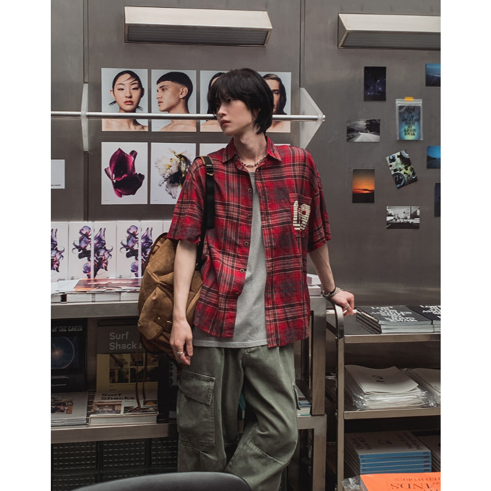 【Metanoia】🇰🇷韓製 格紋短袖襯衫 - 8