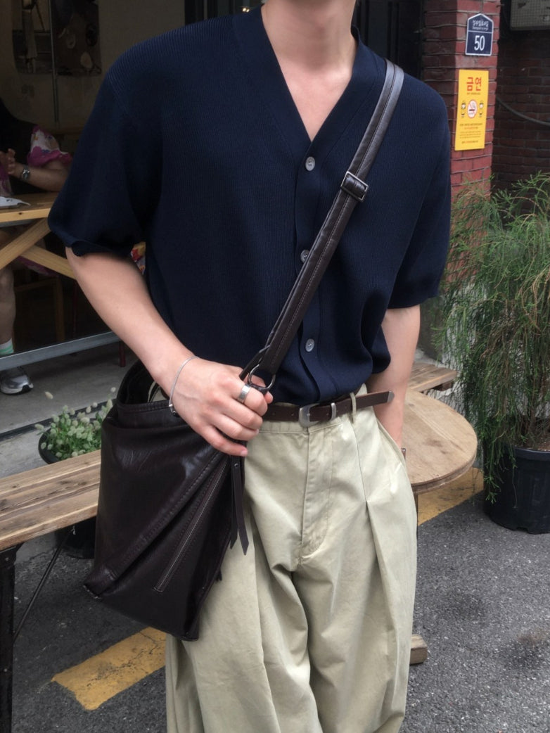 【Metanoia】韓國設計 涼感開衫針織短袖 - 2