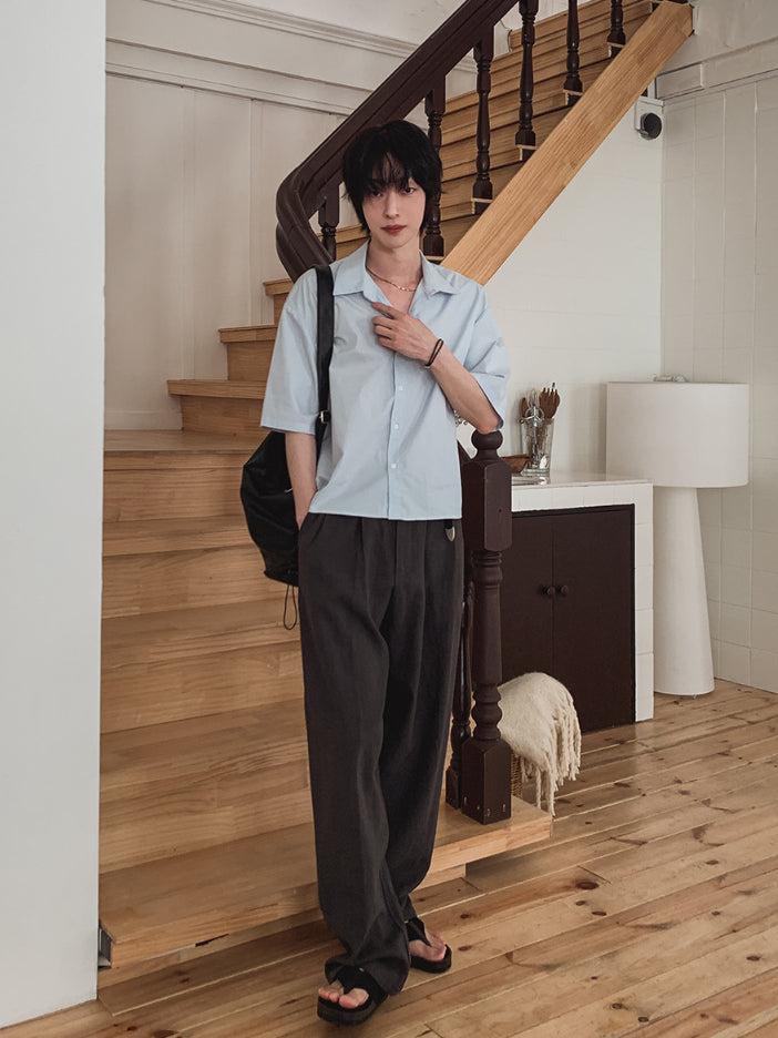 【Metanoia】🇰🇷韓製 素色短袖襯衫 - 2