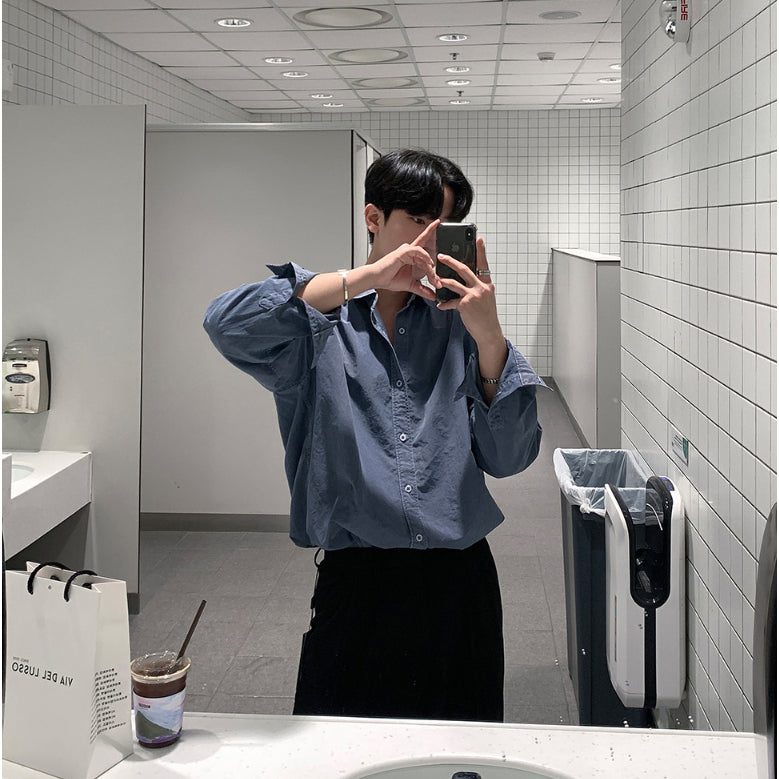 【Metanoia】🇰🇷韓製 水洗長袖襯衫