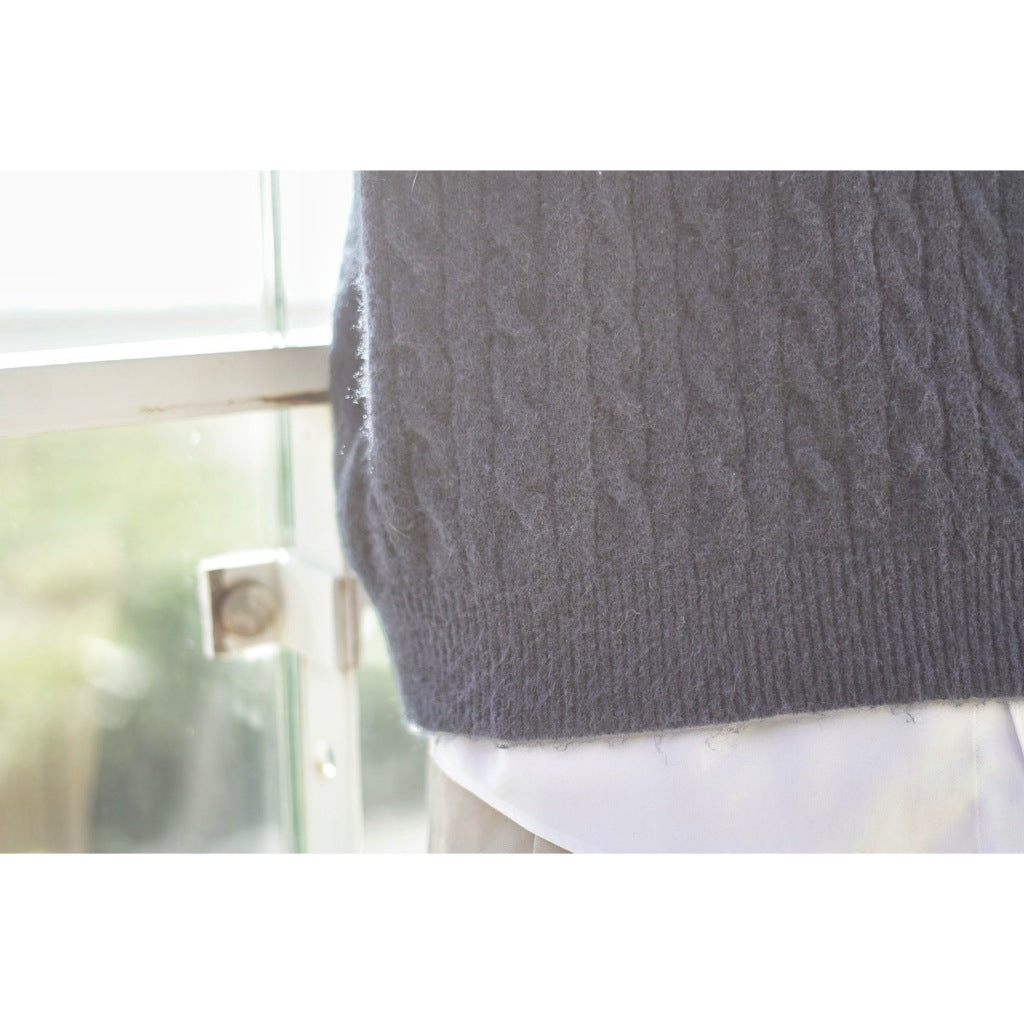 【Metanoia自訂款】韓國設計 混羊毛V型麻花針織衣