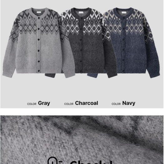 【Metanoia】韓國設計 馬海毛北歐開衫針織外套