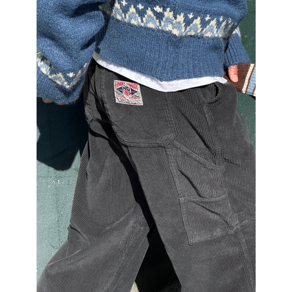 【Metanoia】🇰🇷韓製  補丁工裝燈芯絨落地褲