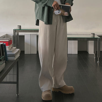 【Metanoia】韓國設計  鬆緊帶落地西裝褲